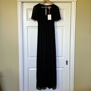 NEW SHOW ME YOUR MUMU Emily Empire Maxi Dress  Black sz XXS